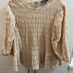 Women's Beige Textured Top Primark stretch Sz 10